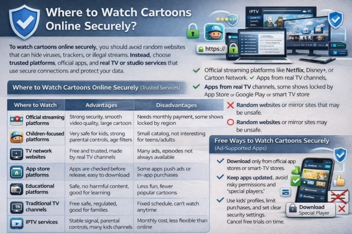Where to watch cartoons online securely ?